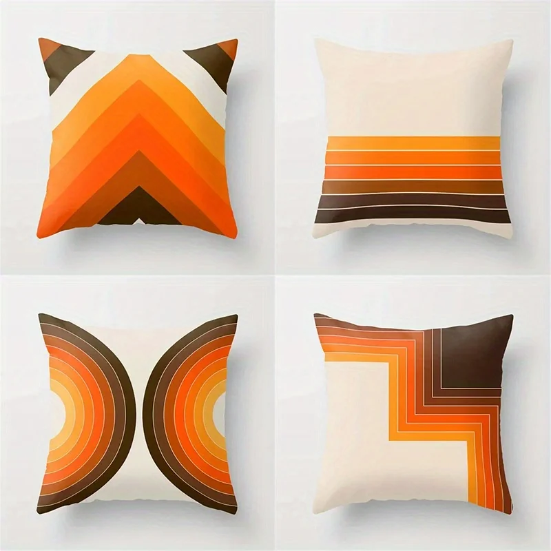 Heimdekoration, Retro-Kissenbezug mit geometrischem Muster, bedruckt, Kissenbezug, geeignet für Sofa, Schlafzimmer, Auto-Kissenbezug