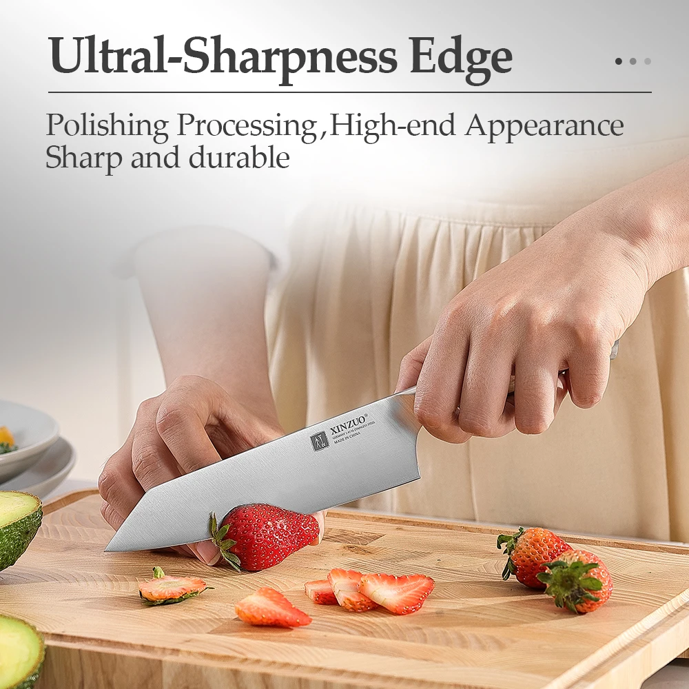 XINZUO Super Küchenmesser 5,8'' Bunka Messer Deutscher 1.4116 Edelstahl Hochwertiger Olivholzgriff Verfahrenzutaten Image