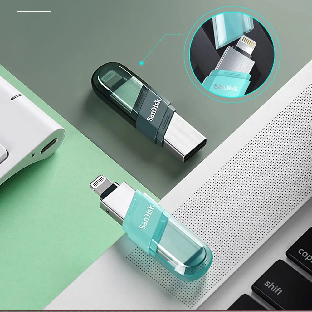 SanDisk Lightning USB3.0 iXpand Flash Drive Luxe 256 GB Das 2-in-1-Flash-Laufwerk 128 GB für iPhone/iPad Pro/Mac IX60N/70N/90N Image