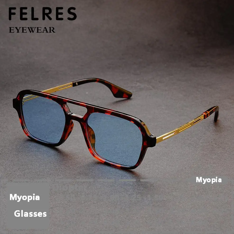 Pilot Blue Myopie-Sonnenbrille für Männer und Frauen, klassische Doppelbrücke, verschreibungspflichtige Kurzsichtigkeitsbrille, Outdoor-Sonnenbrille Image