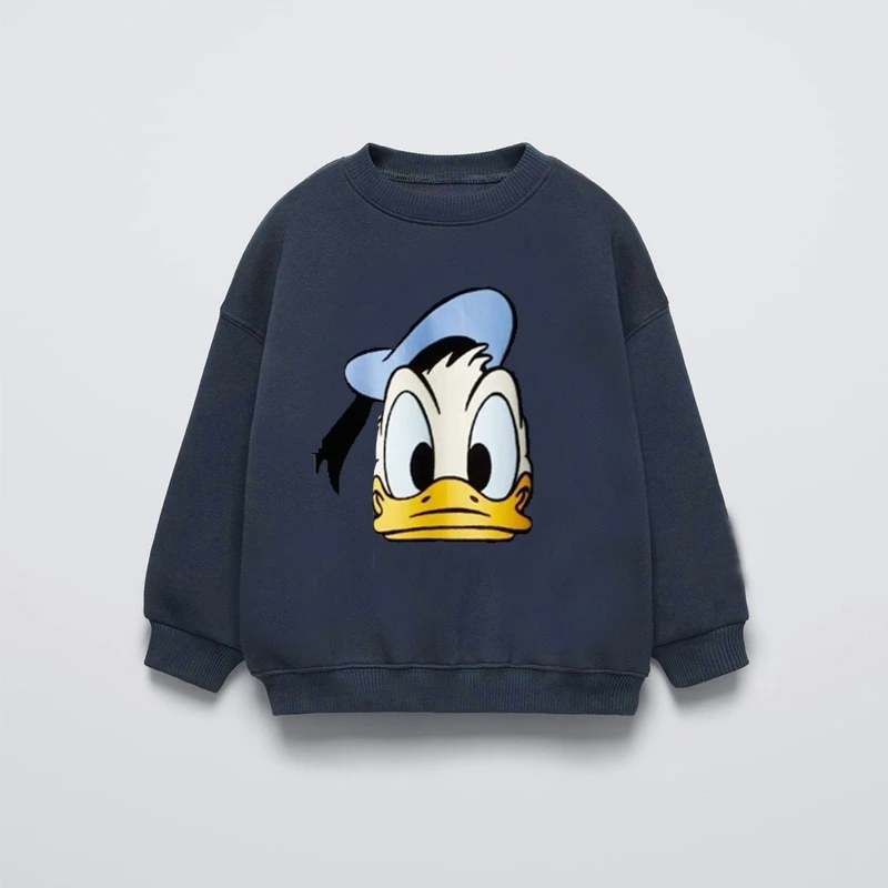 Jungen und Mädchen Casual Tops Donald Duck Hoodies Disney Kinder Kleidung lose einfache All-Match-Pullover Druck Loong Sleeve