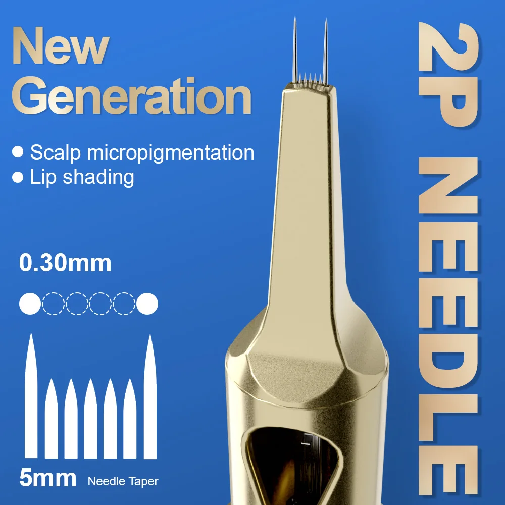 NAOM 10 Teile/schachtel 2P Permanent Make-Up Nadeln Kunst Make-Up Nadeln 1002P 1004P Einweg Sicherheit Microblading Tattoo Patrone Image