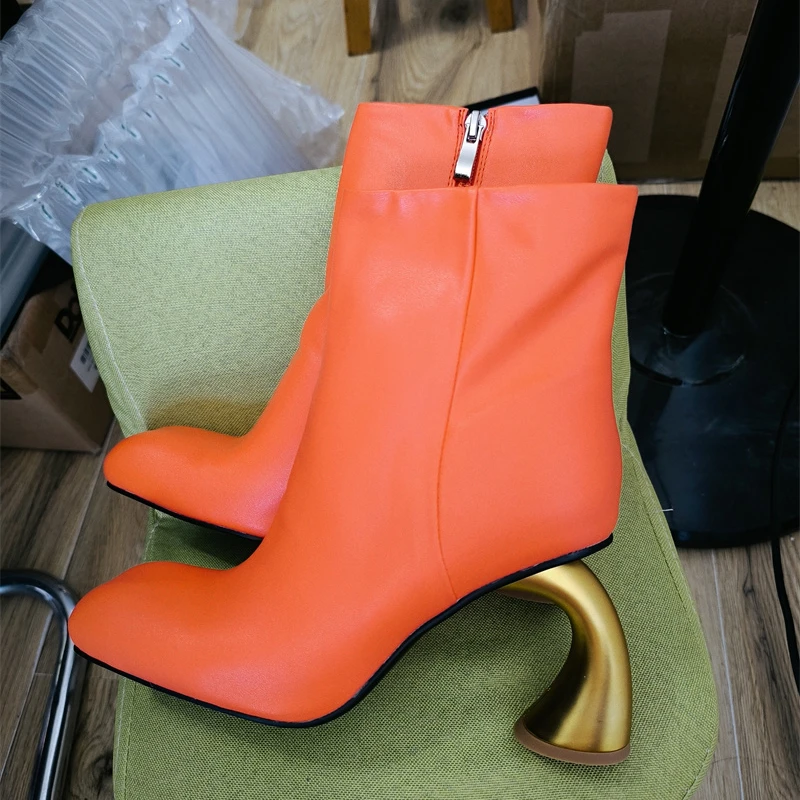 High-heel 9 cm Schwarz Rot Kurze Stiefel Europäischen Amerikanischen Herbst Winter Mode High Heels Knöchel Frauen Stiefel Größen 43 frauen Schuhe