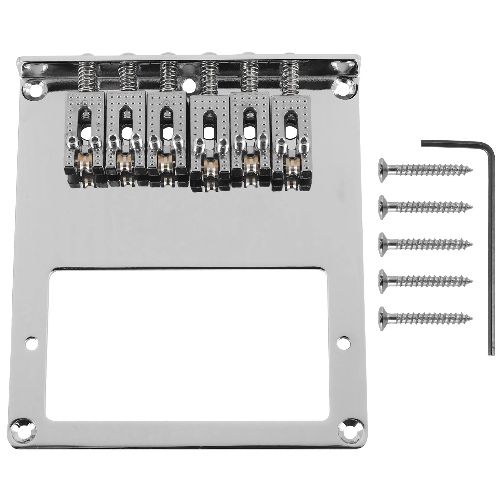 A89E-6 Roller Sattel 6-saitige Humbucker-Gitarrenbrücke für Tele Telecaster Gitarre (Chrom) Image