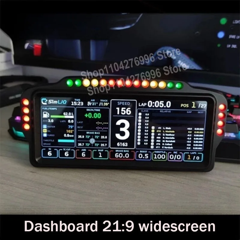 Racing Simulator Game Dashboard 21:9 Wide Screen IPS Base Lenkrad SIMHUB Display Dashboard 22 RGB für Fanatec SIMAGIC Image