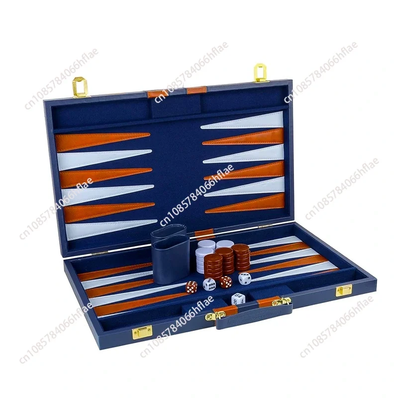Hochwertiges Backgammon-Brettspielset aus Leder im Großhandel in Reisegröße, hergestellt in China Image