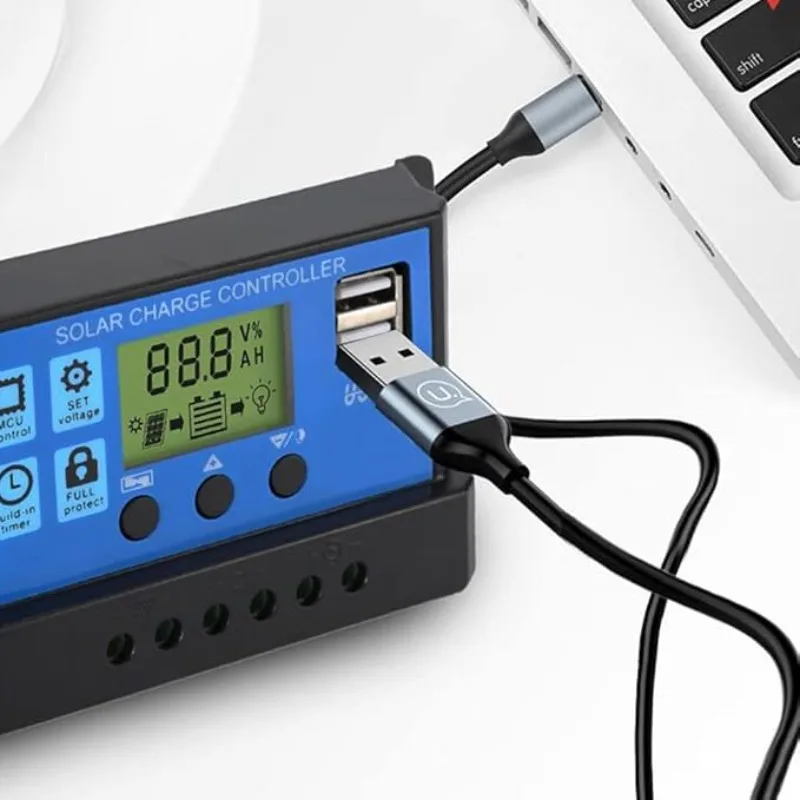 Controller Gute 12V PWM 10A 20A 30A 40A 50A 60A 70A 80A 90A 100A mit einstellbarem LCD-Display Timer-Einstellung EESBAO Solarladung Image