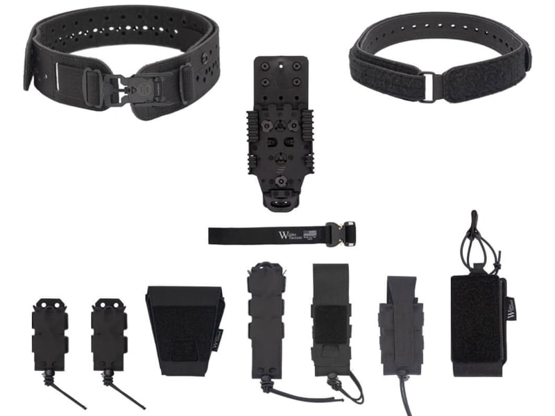 Wilder Tactical HITMAN GEAR Charlie TruForm Full LE Belt Package - Women's QLS Receiver V-Buckle Black XS-LG 26-40 WHMGCHLEPBK10