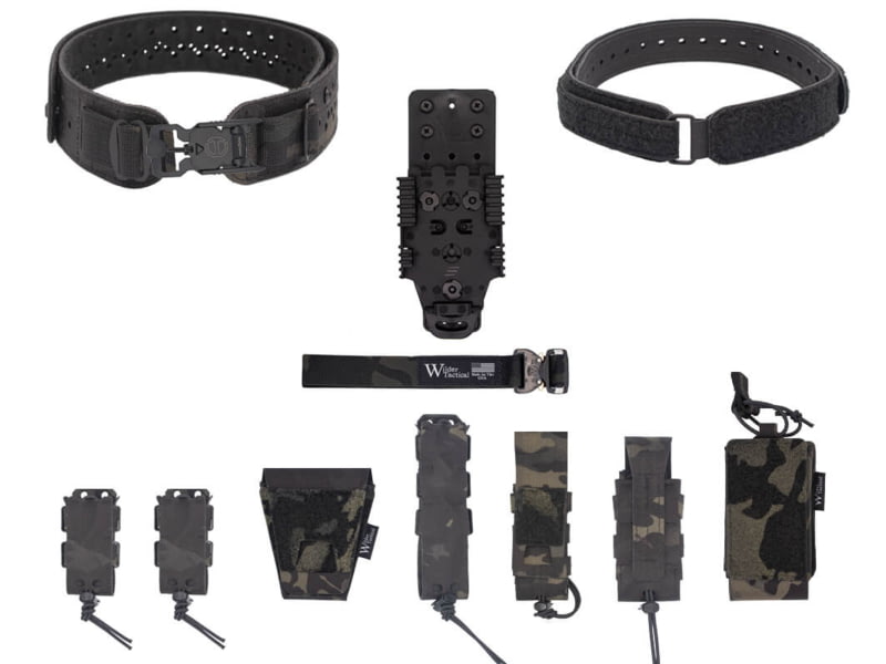 Wilder Tactical HITMAN Gear Charlie LE Belt Package QLS Receiver V-Buckle Multicam Black XS-LG 26-40 HMGCHLEPMCB02