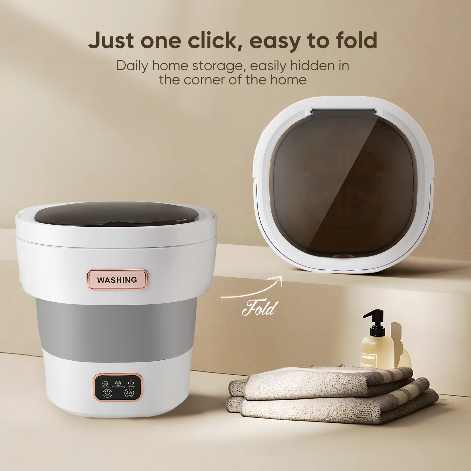 Lave-linge portables, mini lave-linge et sèche-linge 10L, lave-linge à ultrasons pliable pour sous-vêtements avec panier de vidange