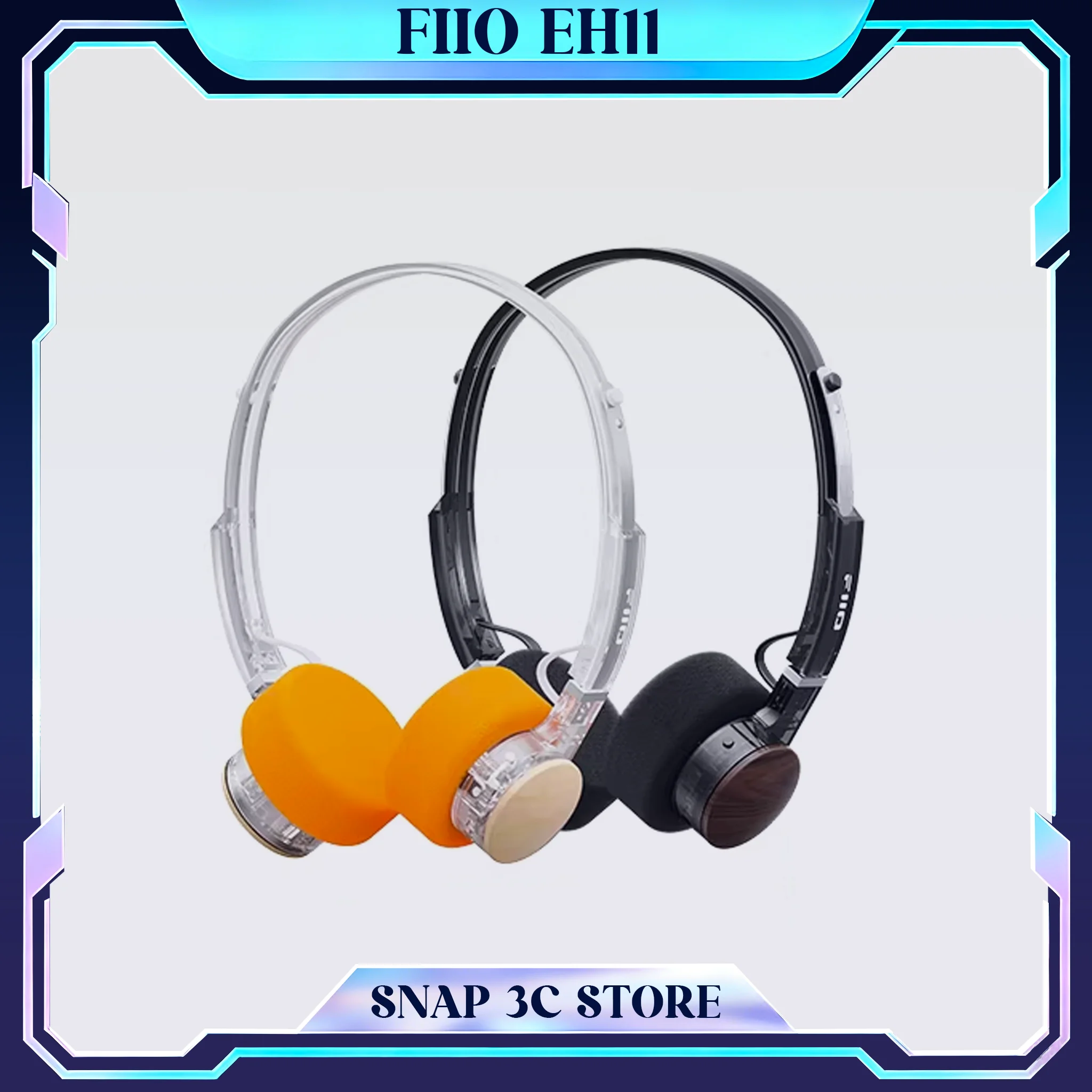 Casque audio sans fil FiiO EH11 en bois véritable Bluetooth 6.0, rétro, circum-auriculaire, LDAC, audio haute résolution, faible latence, audiophile