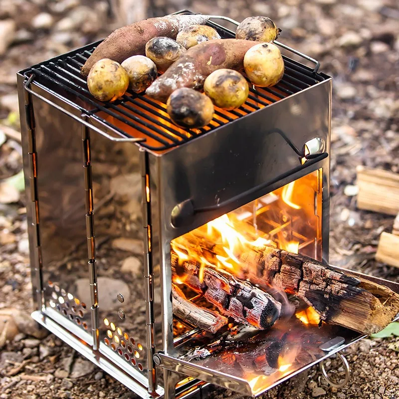 Barbecue pliant en acier inoxydable pour l