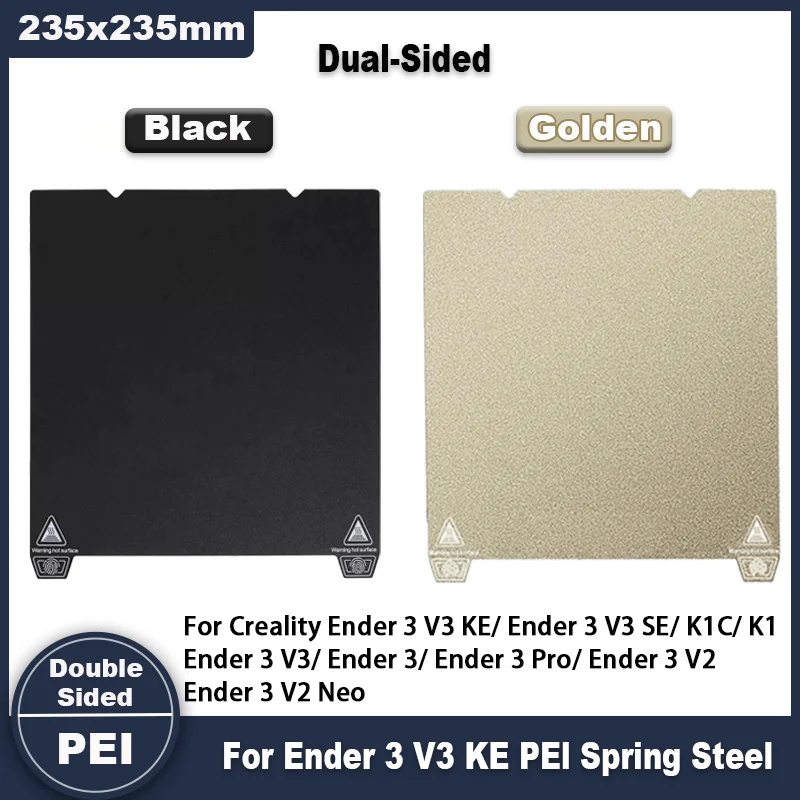 Texturierte PEI-Federstahl-Heizplatte 235x235mm für Creality Ender 3 V3 KE/SE, kompatibel mit K1C/K1/Ender 3/3 Pro/3 V2/V2 Neo Image