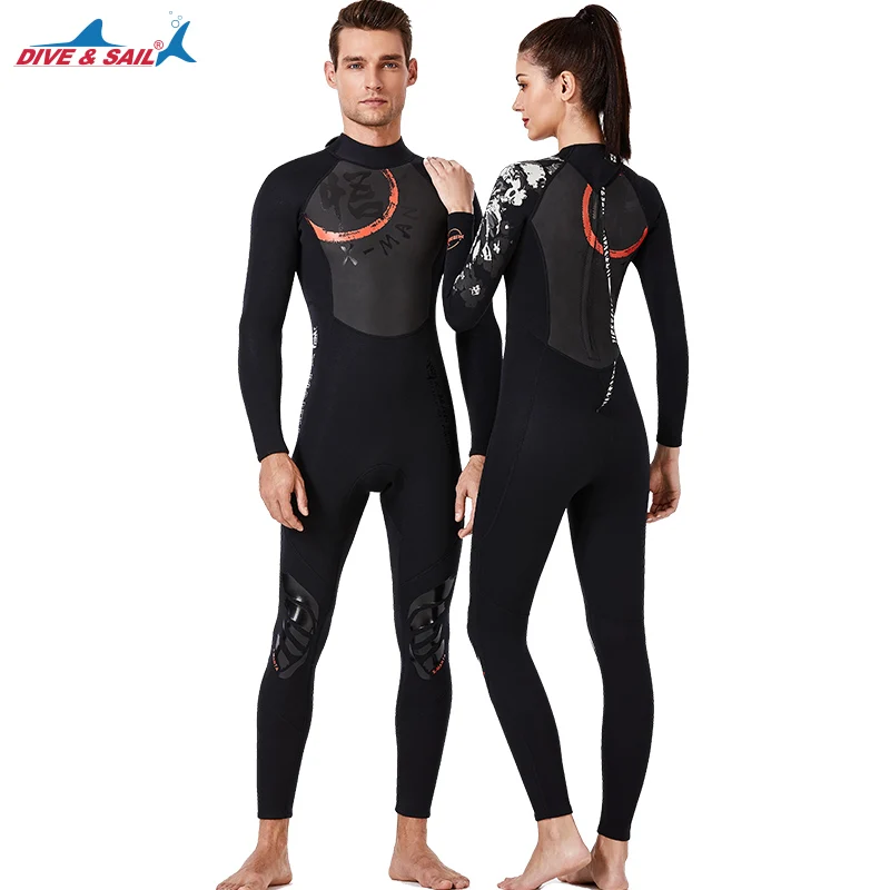 Einteiliger Neopren anzug für Männer und Frauen, lange Ärmel, ganzkörper warmer Rash guard, Tauchen Schwimmen, Surf, Tauchen, Nass anzüge 3mm Image