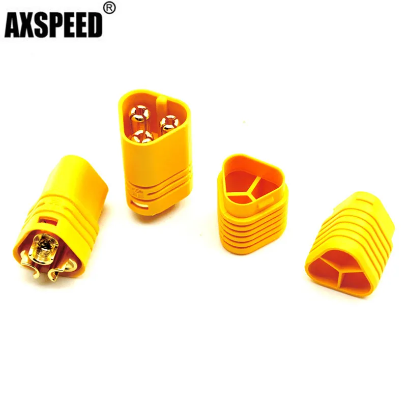 AXSPEED 1/5 Paar MT60 3,5 mm Motorstecker 3-poliger Rundstecker für RC-Batterie ESC zu Motor Image