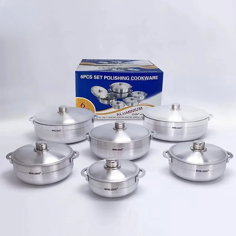 Aluminium-Kochgeschirr-Set, Suppentopf, Deckel, Auflauf, Soße, Suppe, Kochgeschirr, Gasherd Image