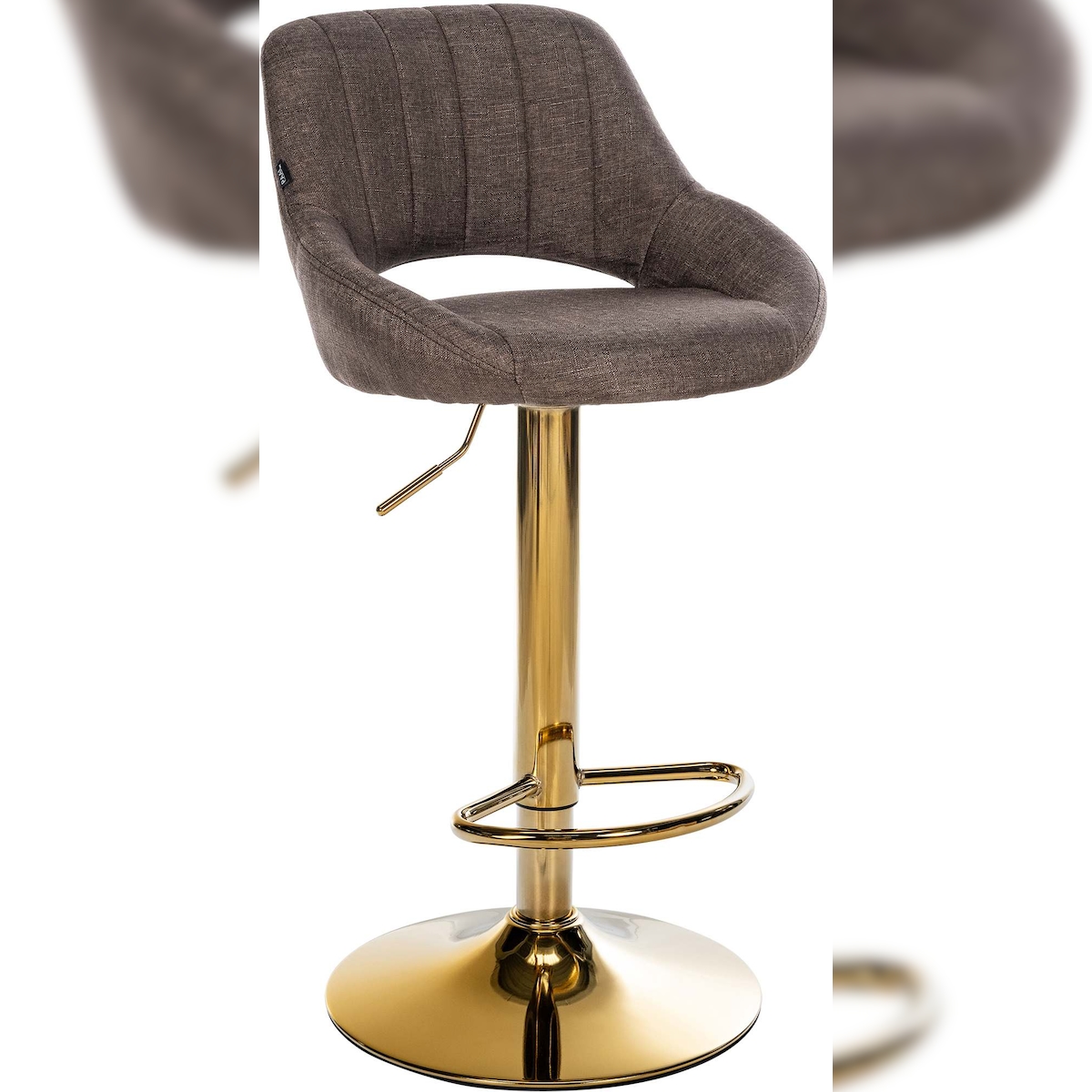 CLP Barhocker Milet Stoff braun/gold Image