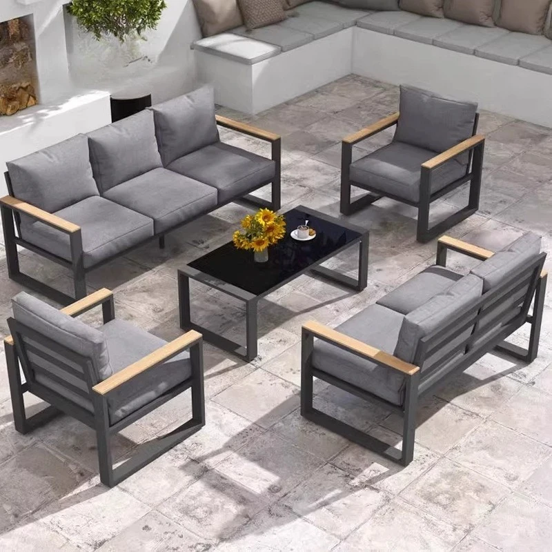 Outdoor-Villa, Gartenterrasse, Sofa im Innenhof, wasserdichter Sonnenschutz-Sofa-Stuhl, Möbel, Freizeit-Hotel B&B-Sofa