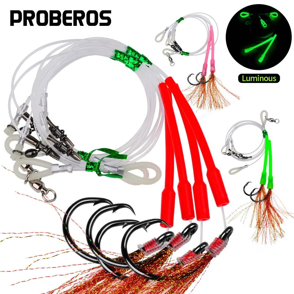 PROBEROS 2-teiliges Sea Snapper Rig Angelgeräte zum Bodenangeln Salzwasserführer-Schnurdraht-Design für effektives Einklinken von Halibu Image