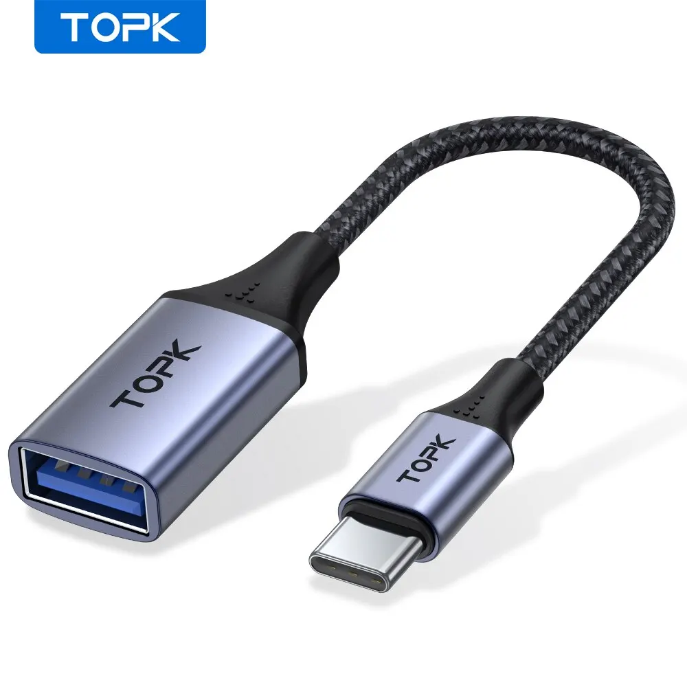 Topk usb c zu usb a dapter otg kabel typ c männlich zu usb 3,0 2,0 weibliche kabel für macbook pro samsung typ c adapter Image