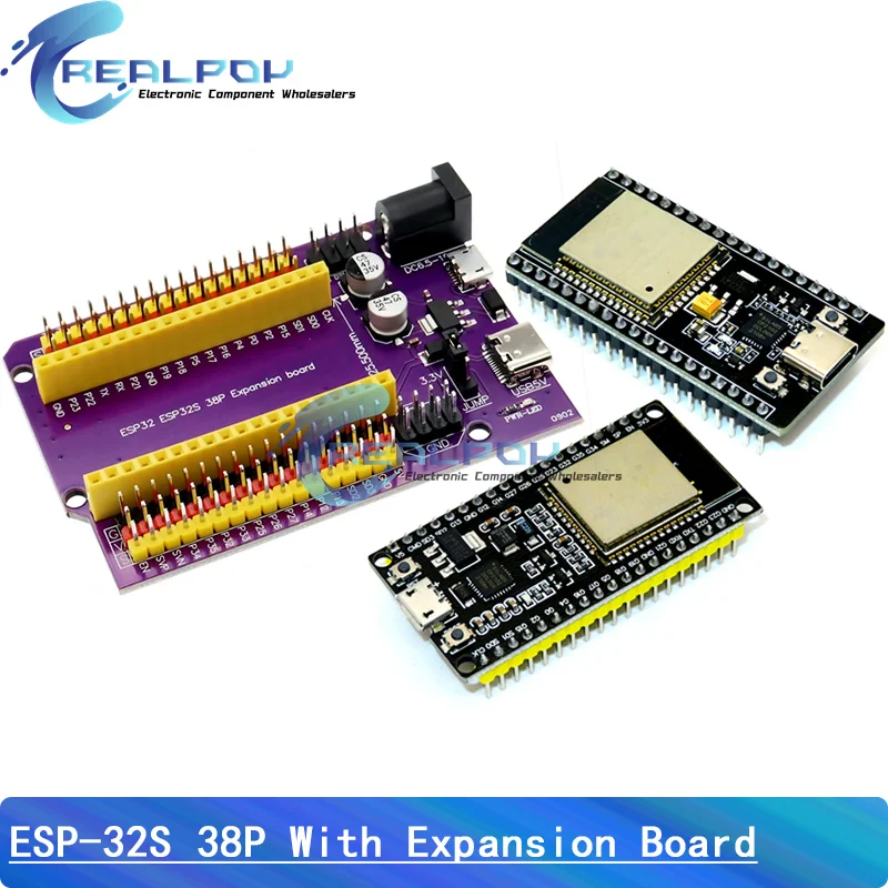 ESPWROOM32 Entwicklungsboard TYPE-C / MICRO USB CP2102 WiFi+Bluetooth Dual Core ESP32-DevKitC-32 ESP-32S Erweiterungsplatine 38PINS Image