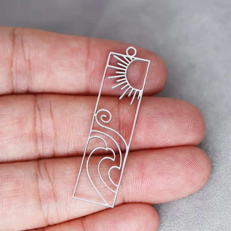 3 Stück Sun Cloud Charms Linie 316L Edelstahl Anhänger DIY Quasten Ohrringe für Schmuckherstellung Halskette Frauen Mädchen Zubehör Image