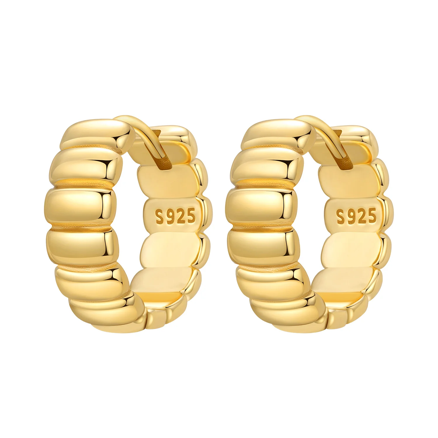 Orstarry S925 Sterling Silber 18k Gold Moderne Quadratische Ohrringe Creolen Für Frauen Schmuck Original Trendy Jahrestag Geschenke Image