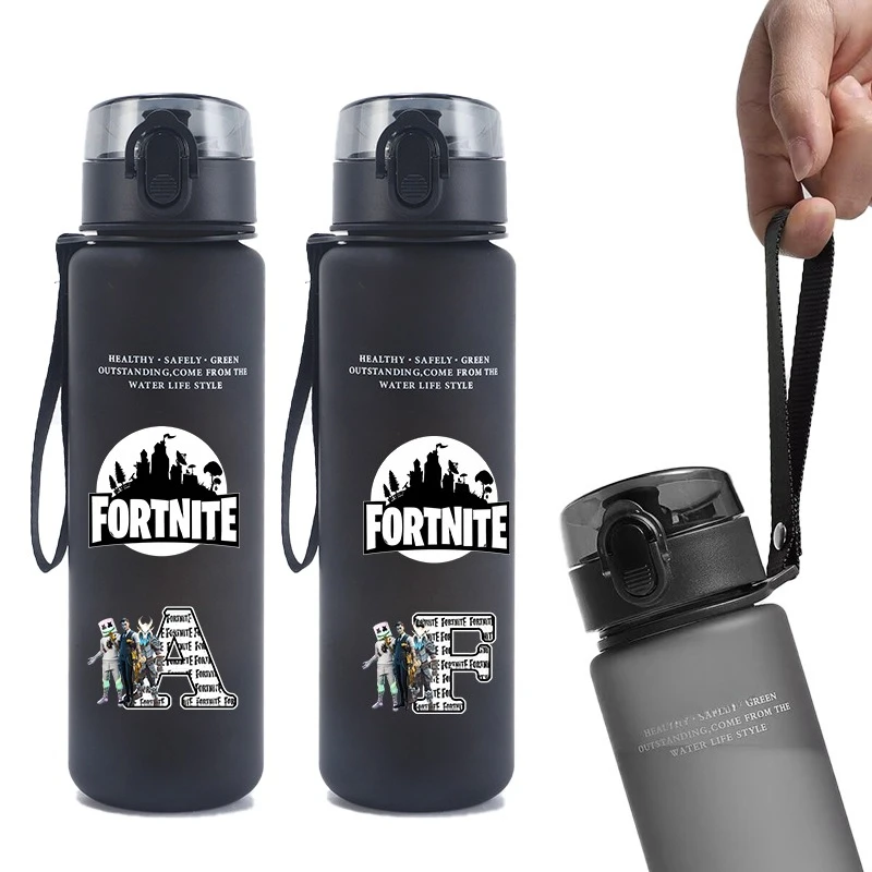 650 ml Fortnites Trinkwasserbecher Anime Tragbare Kinder Niedlicher Buchstabe A-Z Outdoor-Sport Große Kapazität Wasserflasche Geschenk Neu Image