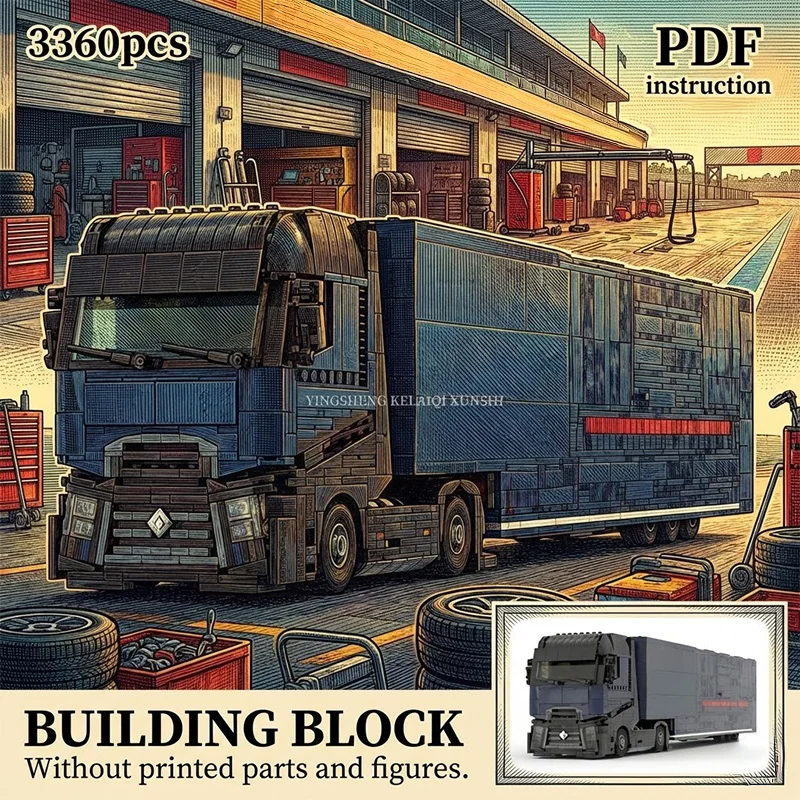 DIY City Rennwagen-Transporter LKW Mobile Garage Fahrzeug-Bausatz Jungen-Geschenk Bausteine Spielzeug für 249029 MOC Image