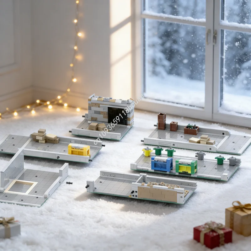 1295 Teile MOC Modulare Straßenlandschaft Prime Time Gebäude Seitenhöfe Modell Bausteine Konstruktionsspielzeug Weihnachtsgeschenkidee Bausteine für Kinder Image