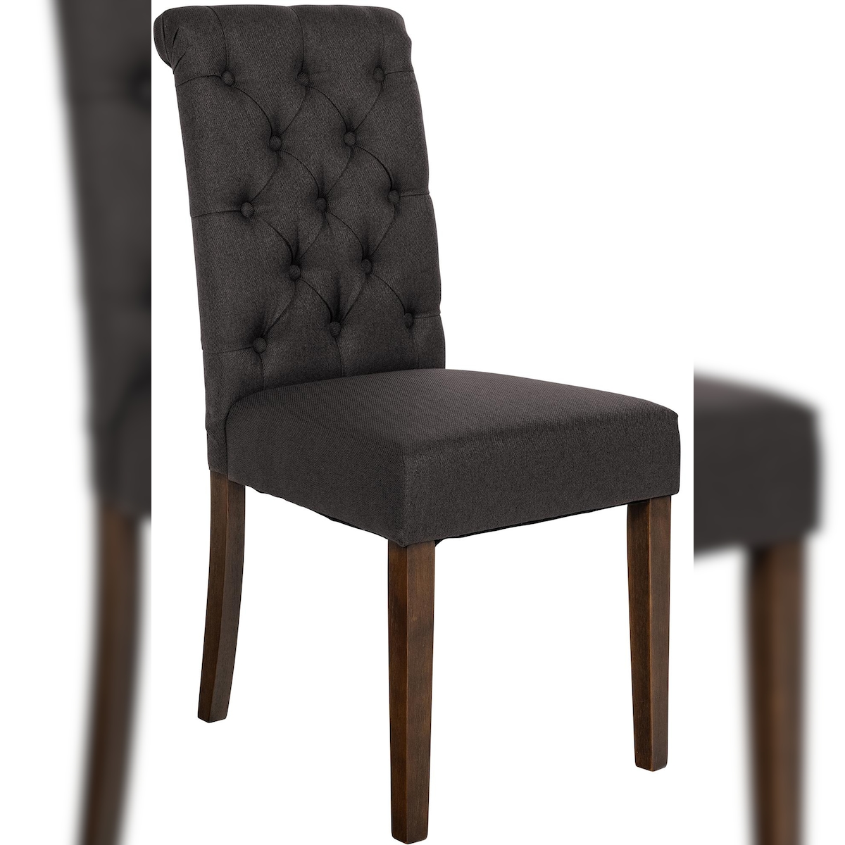 Proregal CHEFGASTRO Esszimmerstuhl MONTERREY Stoff HxBxT 98x45x63cm Schwarz Küchenstuhl Image