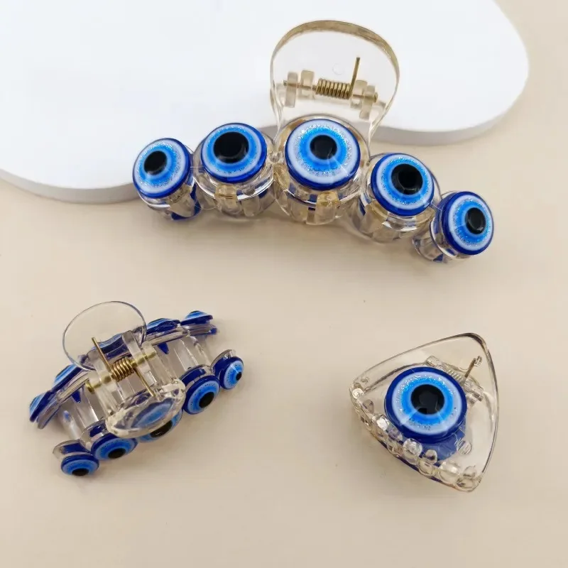 3 Größen Vintage Evil Eye Haarklammern Türkische Stile Mini Blue Eye Kiefer Haarspangen für Frauen Sommer Kopfschmuck Image