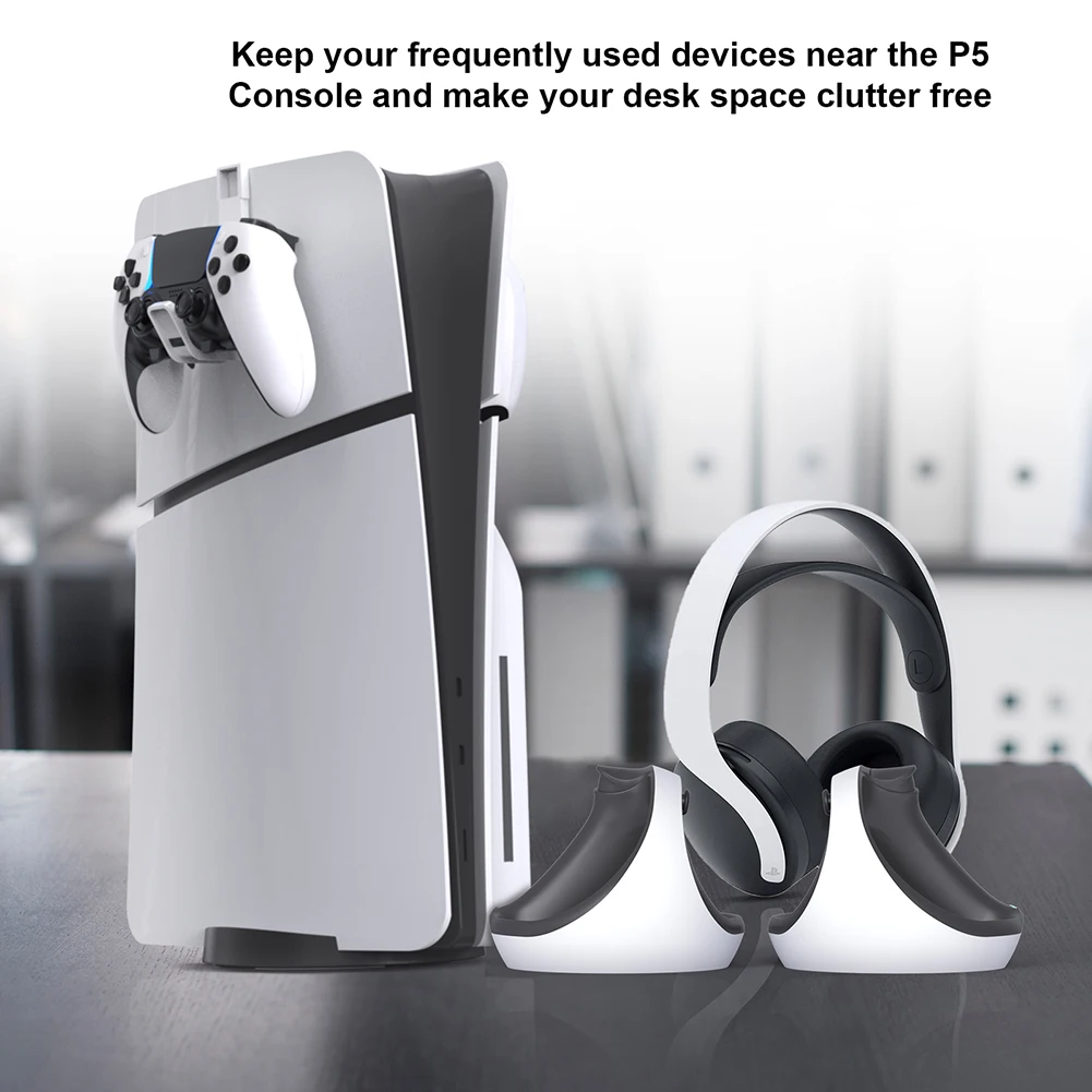 Kopfhörer-Controller-Aufhängehaken Gaming-Headset-Controller-Halterung Stabiler Displayständer für PS5 /PS5 Slim Konsole Image