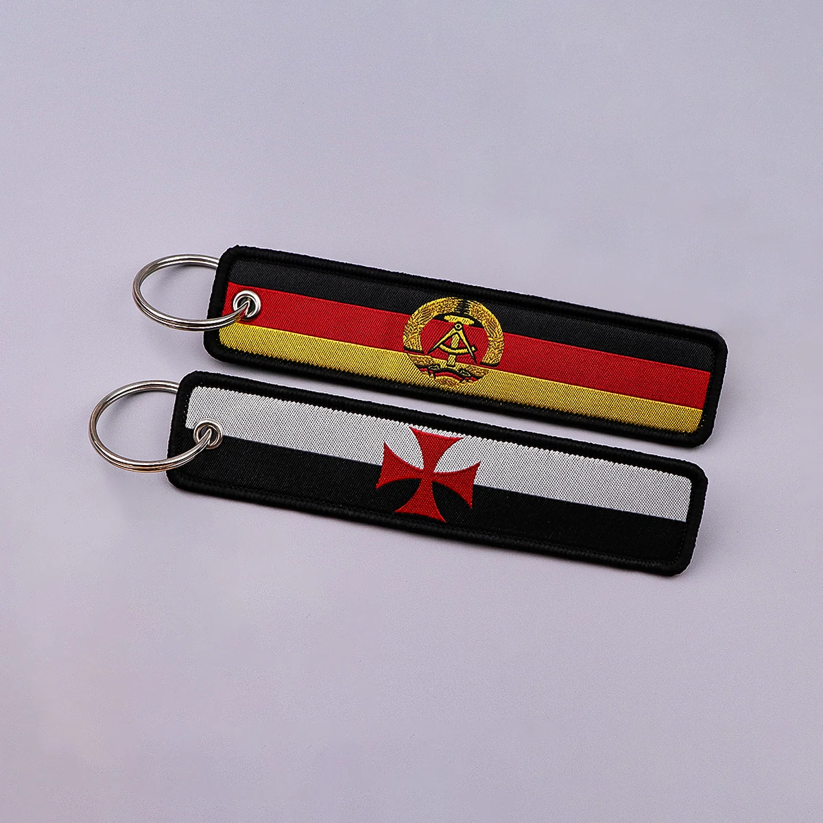 Deutsche Flagge Stickerei Schlüsselanhänger Retro-Stil Schlüsselanhänger für Motorräder Autos Schlüsselanhänger Schlüsselanhänger Schlüsselanhänger Rucksack Chaveiro Geschenk Image