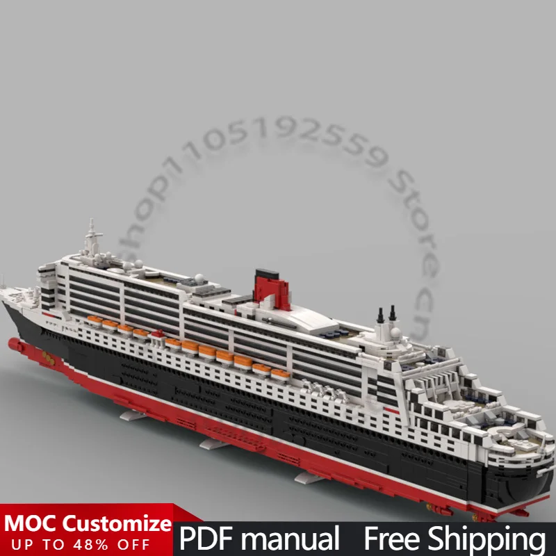 3947-teiliges Kriegsschiff-Set RMS Queen Mary 2 MOC, modulares Baustein-Set, Lernspielzeug, DIY-Design, Kinder-DIY-Festgeschenk Image