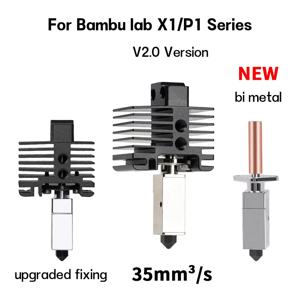 Für Bambu Lab Hotend Upgrade 2.0 Version Düse Bambulab Bi Metal Fit Bamboo Bambulabs X1 X1C P1P P1S Hotend P1P Thermistor Image