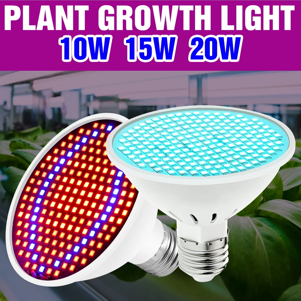 20W E27 LED Wachsen Glühbirne AC220V Volle Spektrum Hydrokultur Lampe 110V 10W 15W für Indoor Topf Obst Gemüse Pflanzen Beleuchtung Image