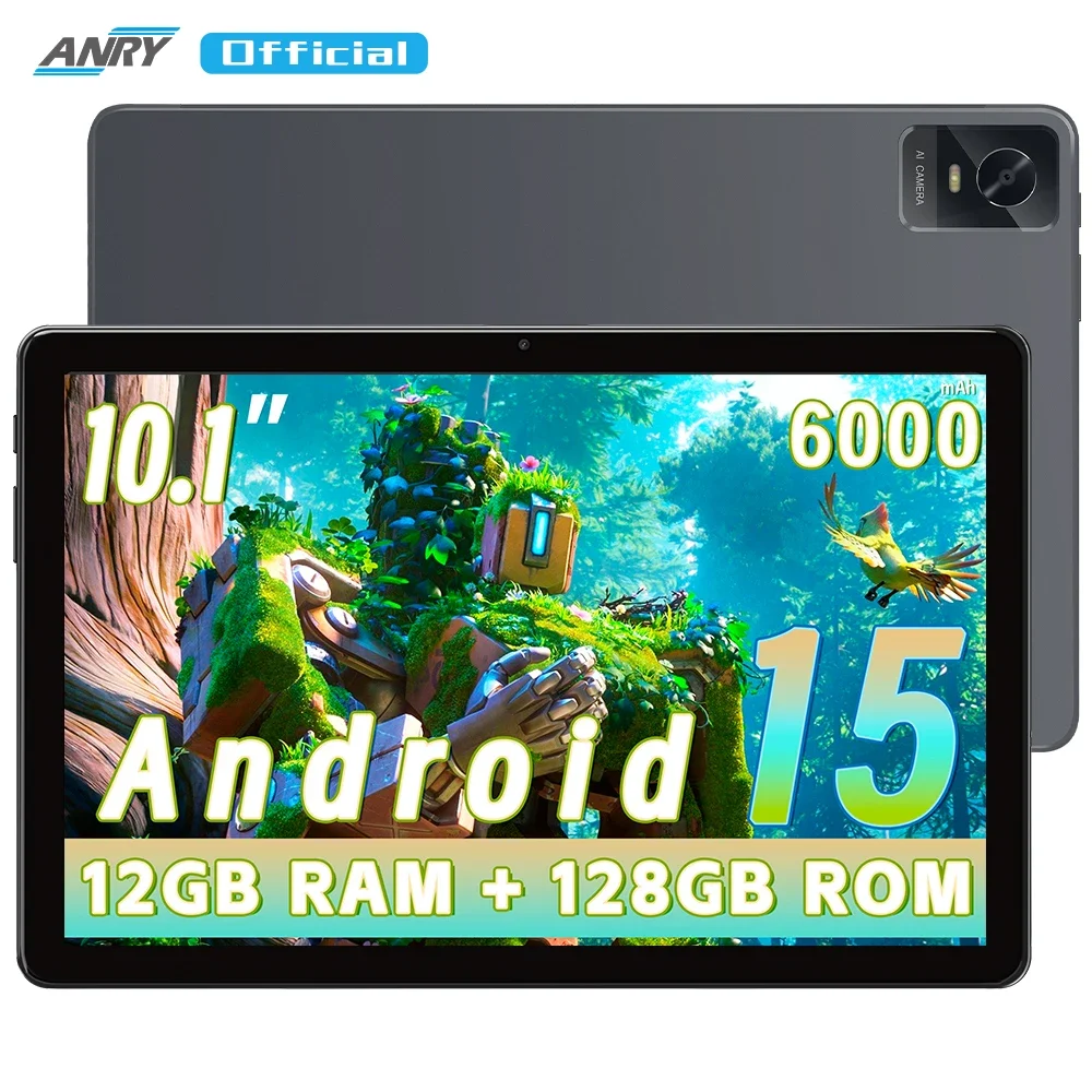 2025 Android 15 Tablets, Tablet 10,1 Zoll Octa-Core-Tablet-PC, 12 GB 128 GB 1 TB Erweiterung, 6000-mAh-Akku, 5 MP + 13 MP Dual-Kamera-Tablet Image