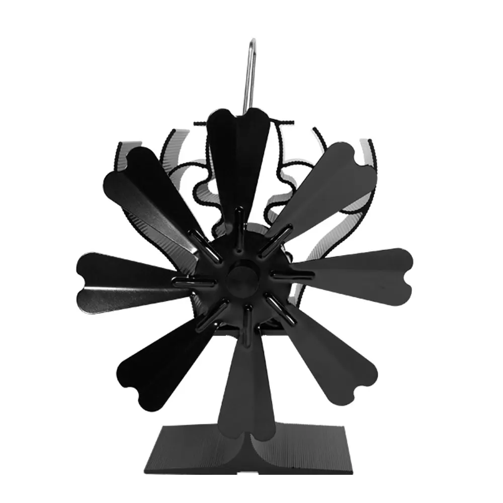 Neuer 8-Blatt Wärmebetriebener Ofenventilator für Holzöfen, Umweltfreundlicher Leiser Kaminventilator für Effiziente Wärmeverteilung im Winter Image