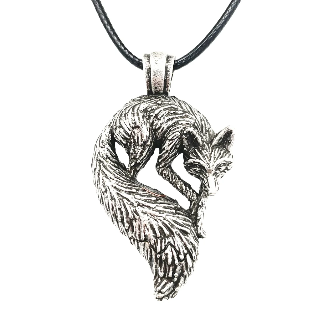 Slawischen Fuchs Anhänger Tier Viking Schmuck Halskette Männer Zubehör Goth Jewlery Image