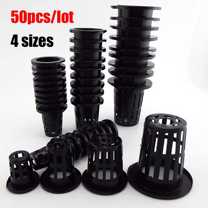 50Pcs Anlage Wachsen Net Kindergarten Töpfe Tasse Hydrokultur kolonisierung Mesh kunststoff Korb halter gemüse Pflanzer Soilless gewächshaus Image