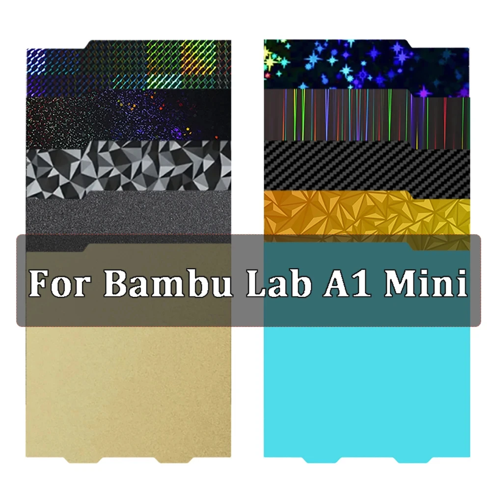 Für Bambu Lab A1 Mini Bauplatte Doppelseitig H1H PEY PEO PET PEI Bett Federstahlblech PEI-Platte 184x184 für Bambulab A1 Mini Image