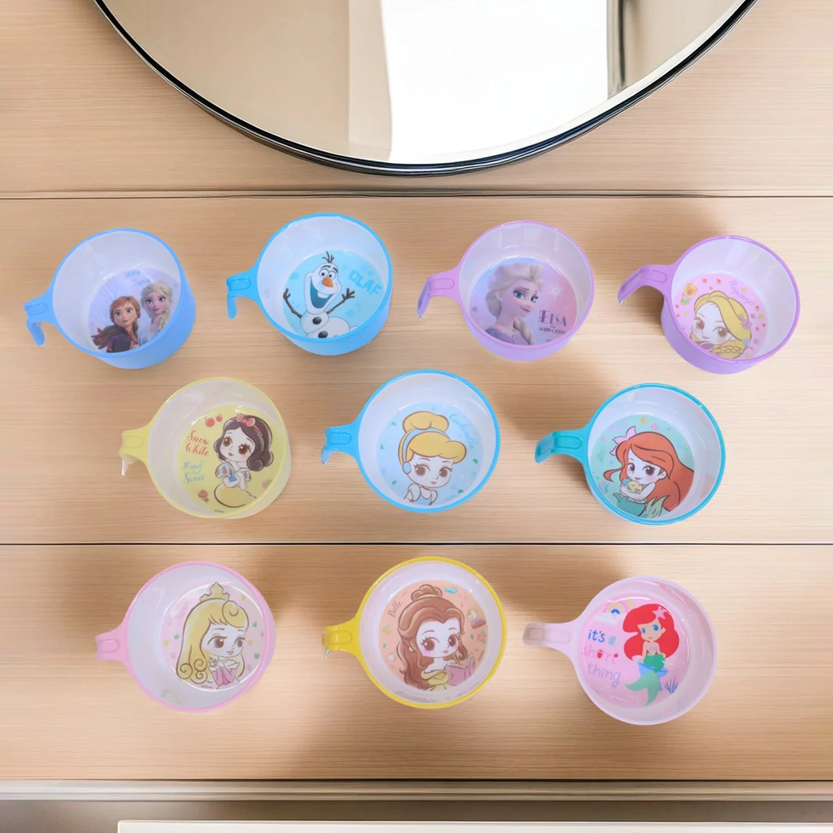 1 Stück Disney Cartoon Melamin-Geschirr Schüssel mit einem Griff, Familienessen, Geburtstagsfeier, exquisite, langlebige Schüssel mit einem Griff Image