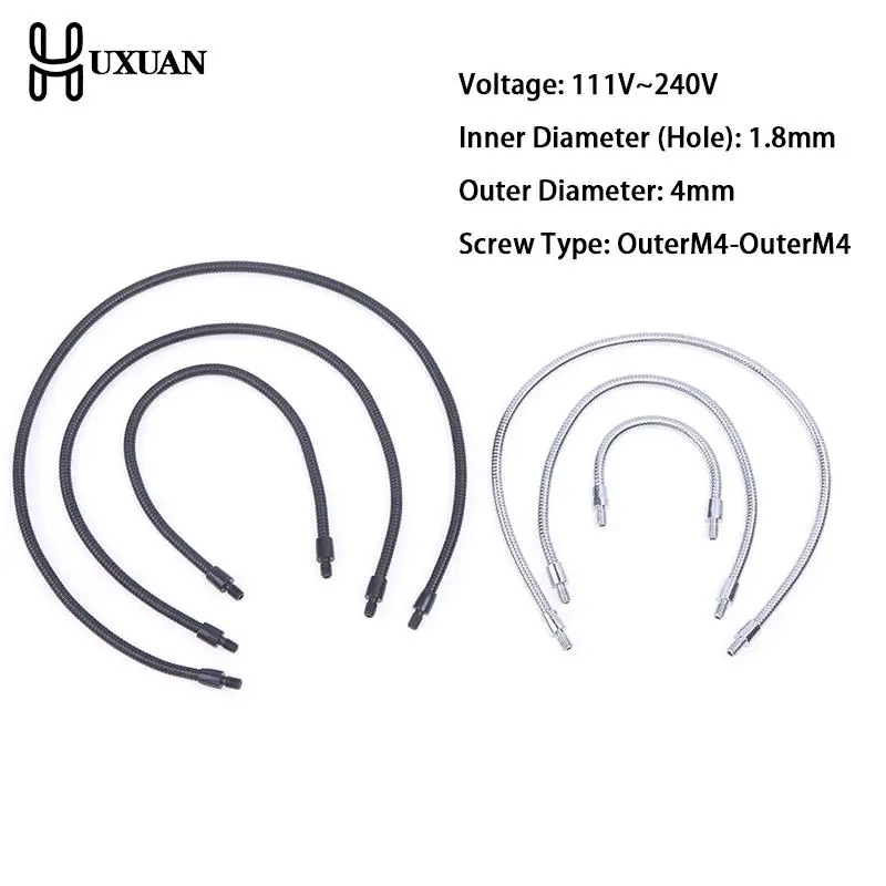 10/20/30/40cm LED Schwanenhals m4 schwarz silber Mikrofon Position ierungs schlauch zwei Außen zähne m4 flexibles Schlangen rohr Image