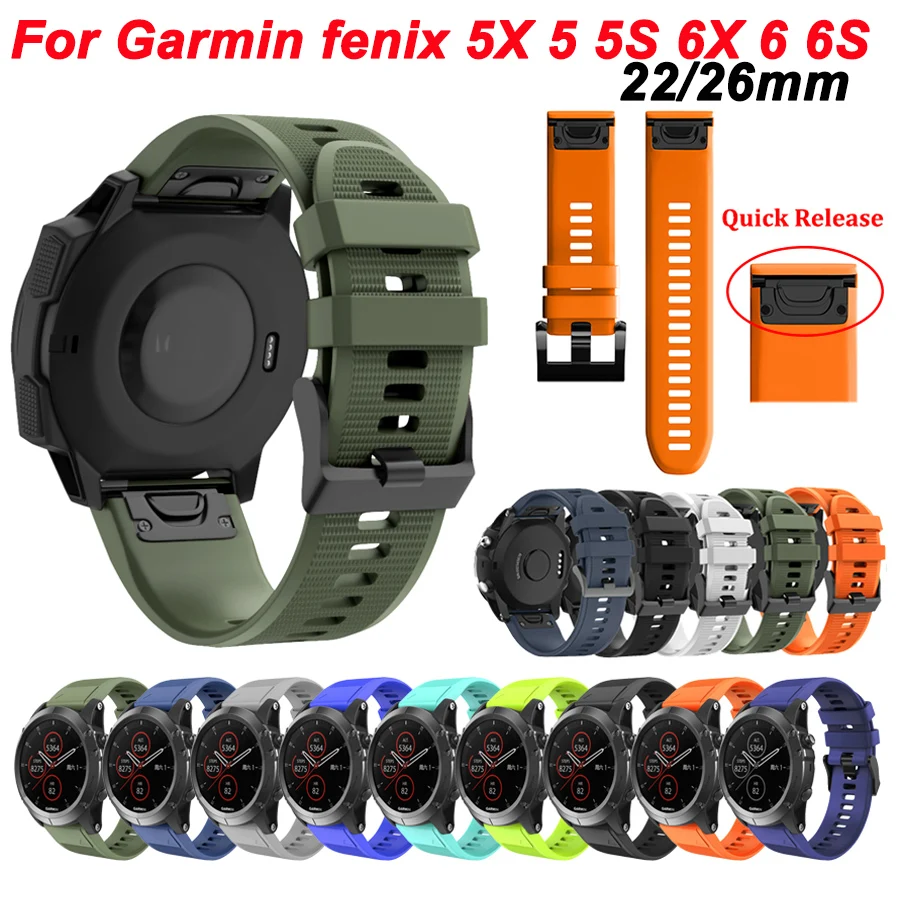 Silikon Sport Armband Armband Für Garmin Fenix 6 6X 6S Pro 7 7X 5X 5 5S 3HR Forerunner 935 945 Smart Uhr Quick Release Correa Image