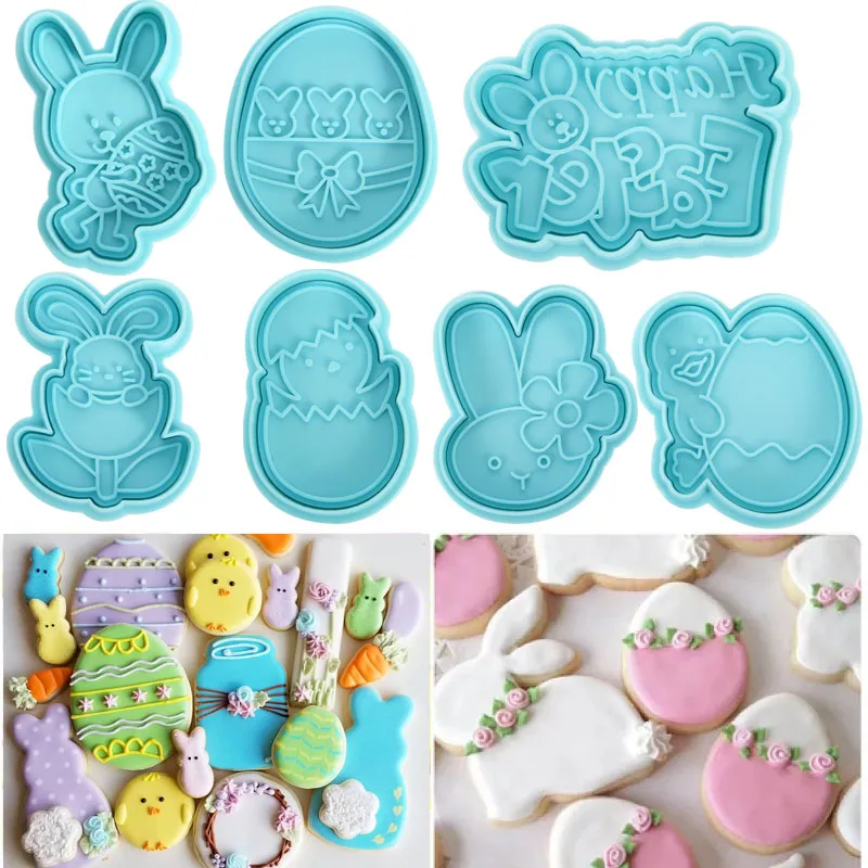 4/5Pcs Ostern Cookie Cutter Form Ostern Eier Kaninchen Küken Keks Fondant Form Für Home Ostern Party Kuchen decor DIY Backen Werkzeug Image