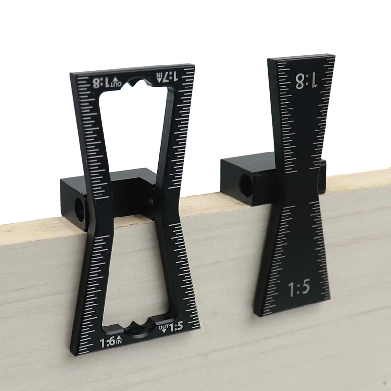 Holzbearbeitung Schwalbenschwanz Marker Aluminium Legierung Schwalbenschwanz Markierung Vorlage Jig 1:5 & 1:8 Holz Joint Gauge Mit Skala DIY Werkzeuge Image