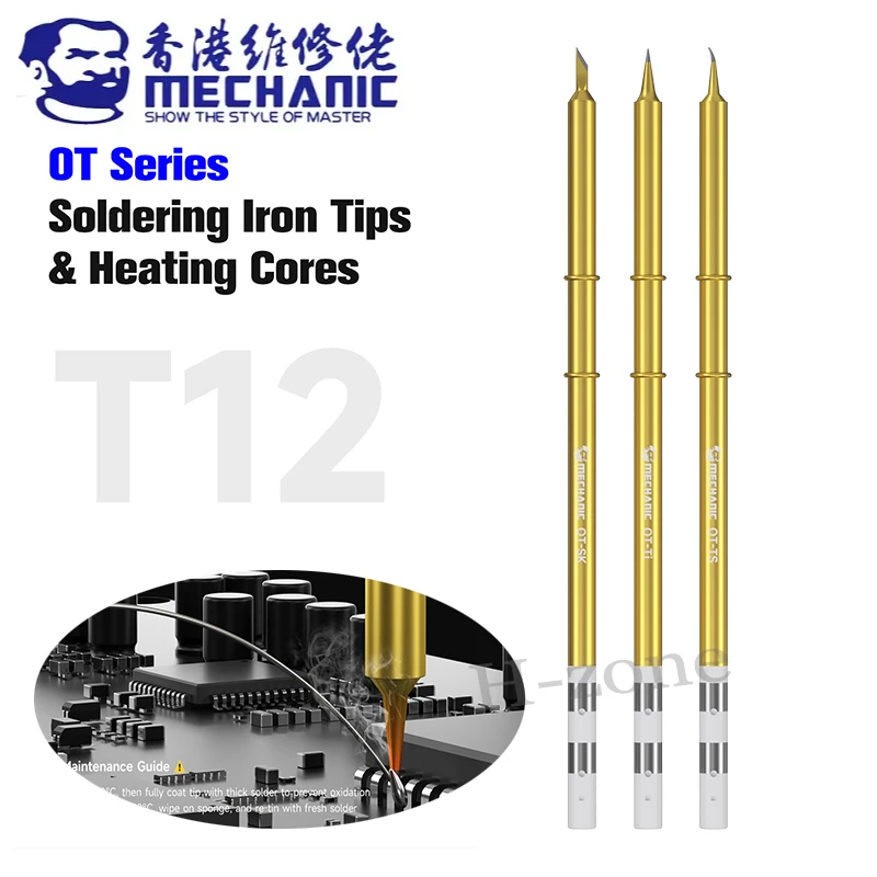MECHANIC OT-TI TS SK Lötkolbenspitzen mit externer Heizung für schnelles Aufheizen, geeignet für Lötstationen der T12-Serie Image