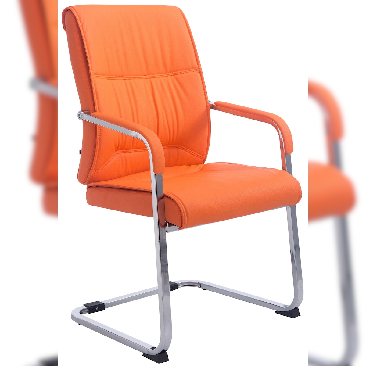 PROREGAL Besucherstuhl XL MALTA HxBxT 102x58x65cm Kunstleder Orange Konferenzstuhl Image