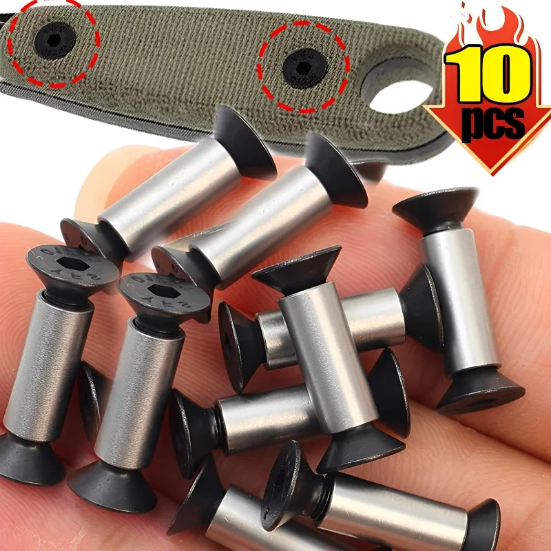 10/2PCS Messer Griff Bolzen Nieten Skala Schraube Befestigungs Mutter DIY Herstellung Material Sechskant Messer Befestigungs Schrauben kit für 5mm Loch Image